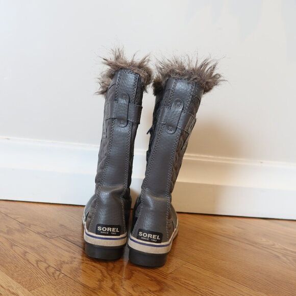 SOREL TOFINO BOOTS II waterproof grey lace up fur warm 8 snow winter quilted prp - Picture 5 of 8